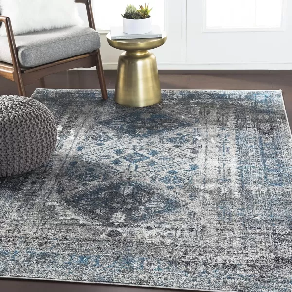 Livabliss Desta Vintage Oriental Area Rug53quot x 73quotNavyBlueGrey