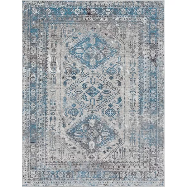 Livabliss Desta Vintage Oriental Area Rug53quot x 73quotNavyBlueGrey