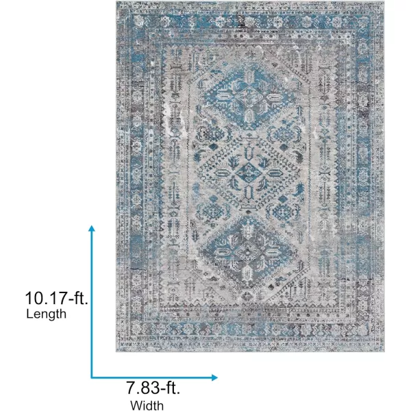 Livabliss Desta Vintage Oriental Area Rug53quot x 73quotNavyBlueGrey