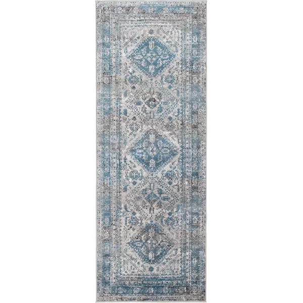 Livabliss Desta Vintage Oriental Area Rug53quot x 73quotNavyBlueGrey