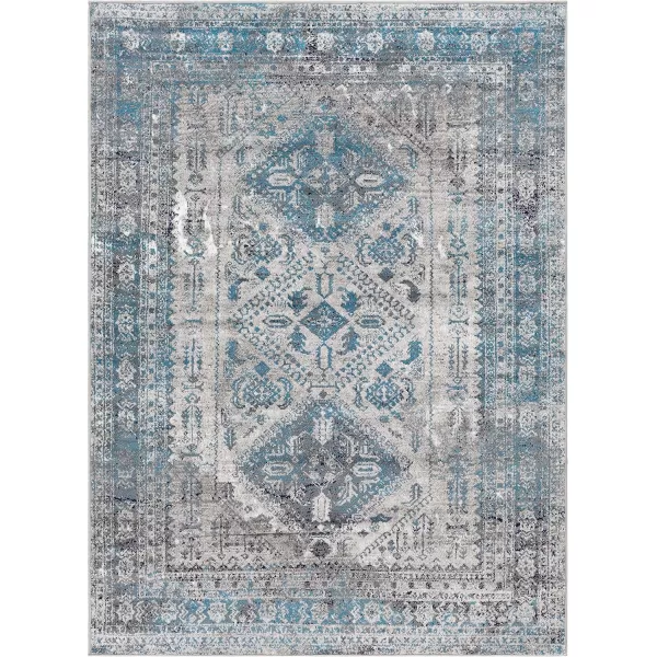 Livabliss Desta Vintage Oriental Area Rug53quot x 73quotNavyBlueGrey