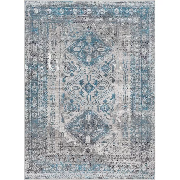 Livabliss Desta Vintage Oriental Area Rug53quot x 73quotNavyBlueGrey