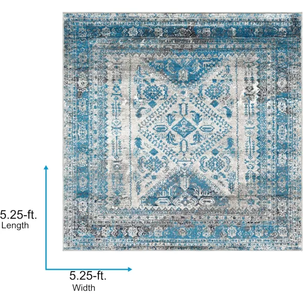 Livabliss Desta Vintage Oriental Area Rug53quot x 73quotNavyBlueGrey