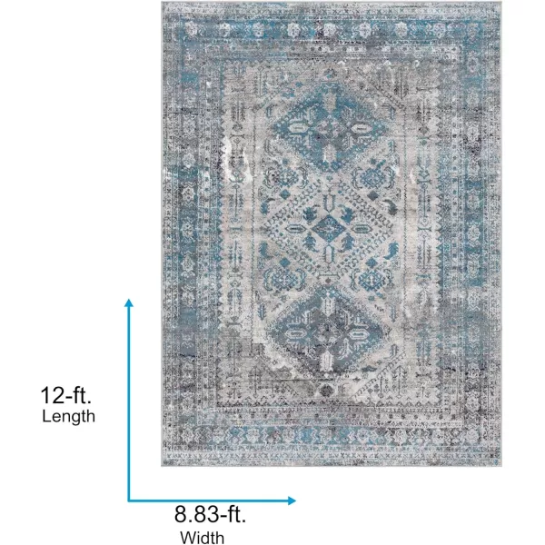 Livabliss Desta Vintage Oriental Area Rug53quot x 73quotNavyBlueGrey