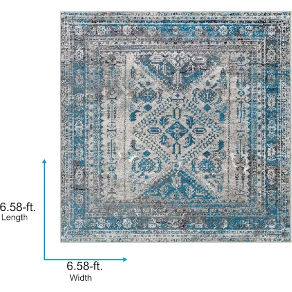 Livabliss Desta Vintage Oriental Area Rug53quot x 73quotNavyBlueGrey