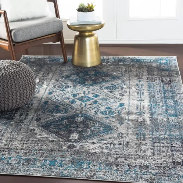 Livabliss Desta Vintage Oriental Area Rug53quot x 73quotNavyBlueGrey