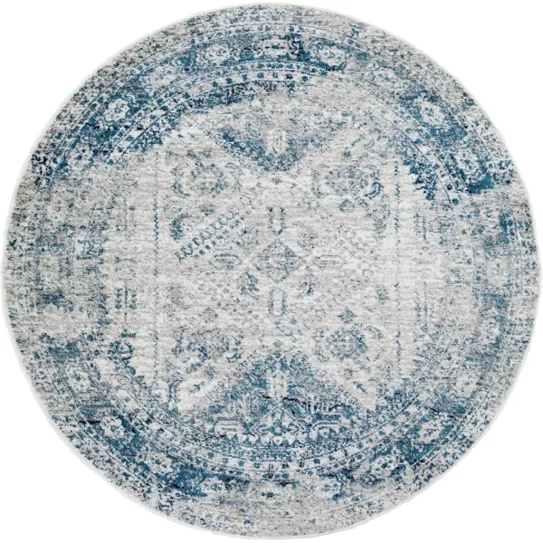 Livabliss Desta Vintage Oriental Area Rug53quot x 73quotNavyBlueWhite