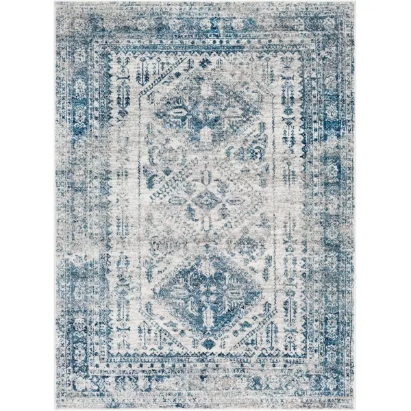 Livabliss Desta Vintage Oriental Area Rug53quot x 73quotNavyBlueWhite