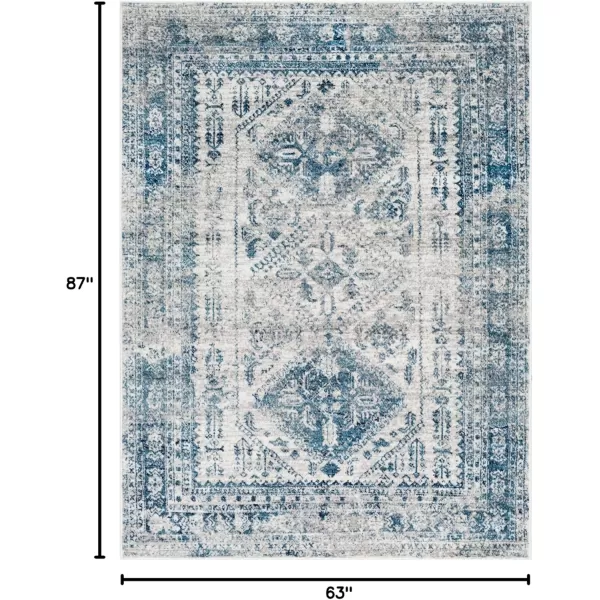 Livabliss Desta Vintage Oriental Area Rug53quot x 73quotNavyBlueWhite