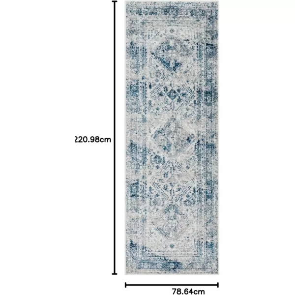 Livabliss Desta Vintage Oriental Area Rug53quot x 73quotNavyBlueWhite