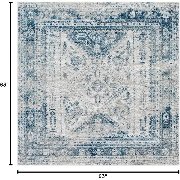 Livabliss Desta Vintage Oriental Area Rug53quot x 73quotNavyBlueWhite