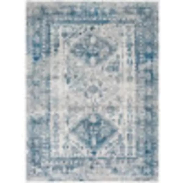 Livabliss Desta Vintage Oriental Area Rug53quot x 73quotNavyBlueWhite