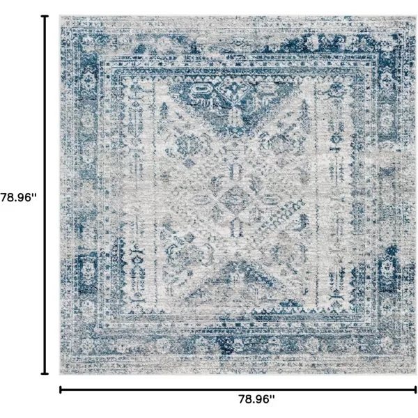 Livabliss Desta Vintage Oriental Area Rug53quot x 73quotNavyBlueWhite