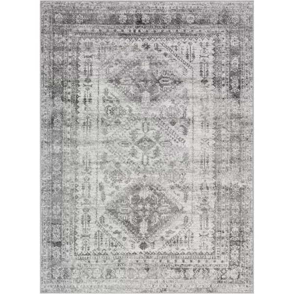 Livabliss Desta Vintage Oriental Area Rug53quot x 73quotNavyCharcoal