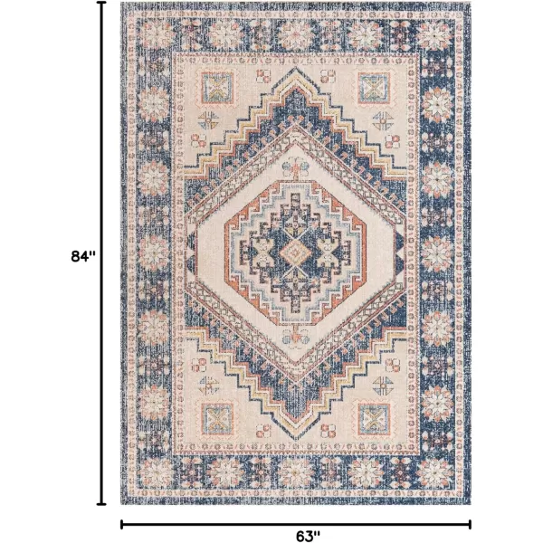 Livabliss Huntington Beach Global Bohemian Outdoor Area Rug53quot x 7Navy