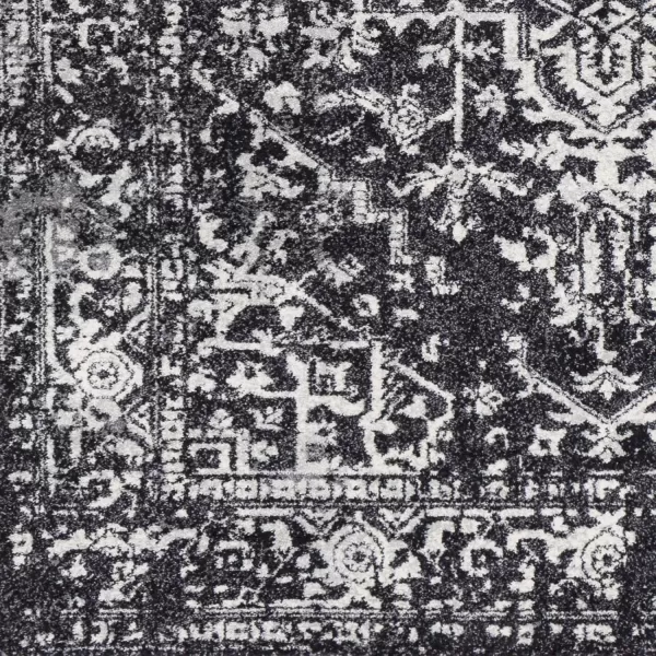 Livabliss Janine Vintage Medallion Area Rug53quot x 73quotBlackBlack