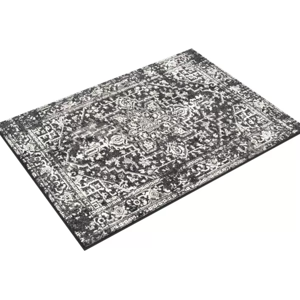 Livabliss Janine Vintage Medallion Area Rug53quot x 73quotBlackBlack