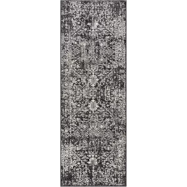 Livabliss Janine Vintage Medallion Area Rug53quot x 73quotBlackBlack