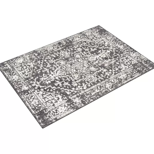 Livabliss Janine Vintage Medallion Area Rug53quot x 73quotBlackBlack