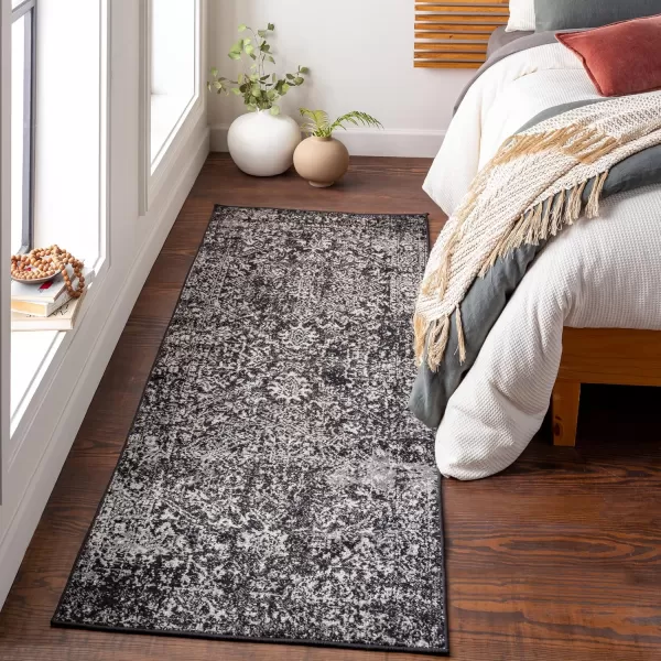 Livabliss Janine Vintage Medallion Area Rug53quot x 73quotBlackBlack