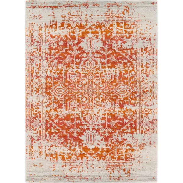 Livabliss Janine Vintage Medallion Area Rug53quot x 73quotBlackBurnt Orange