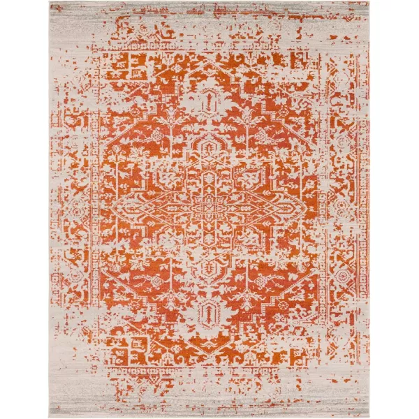 Livabliss Janine Vintage Medallion Area Rug53quot x 73quotBlackBurnt Orange