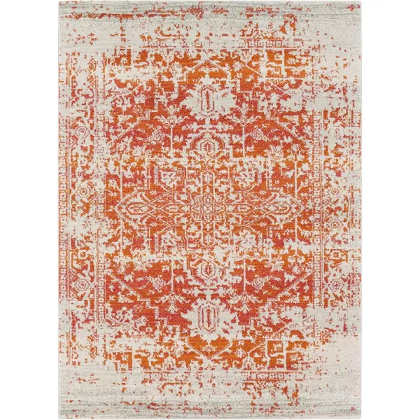 Livabliss Janine Vintage Medallion Area Rug53quot x 73quotBlackBurnt Orange