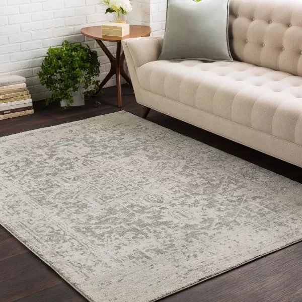 Livabliss Janine Vintage Medallion Area Rug53quot x 73quotBlackGrey