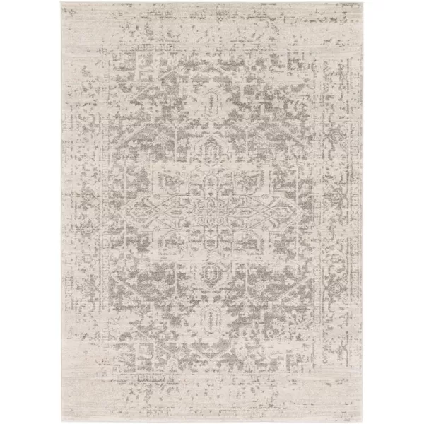 Livabliss Janine Vintage Medallion Area Rug53quot x 73quotBlackGrey