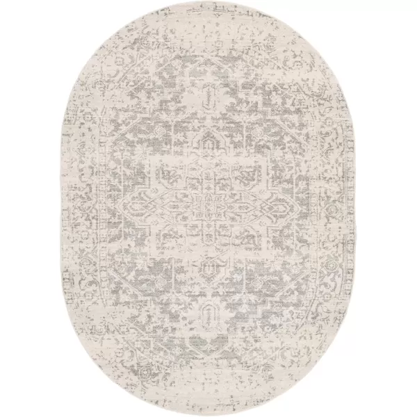 Livabliss Janine Vintage Medallion Area Rug53quot x 73quotBlackGrey