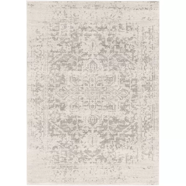 Livabliss Janine Vintage Medallion Area Rug53quot x 73quotBlackGrey