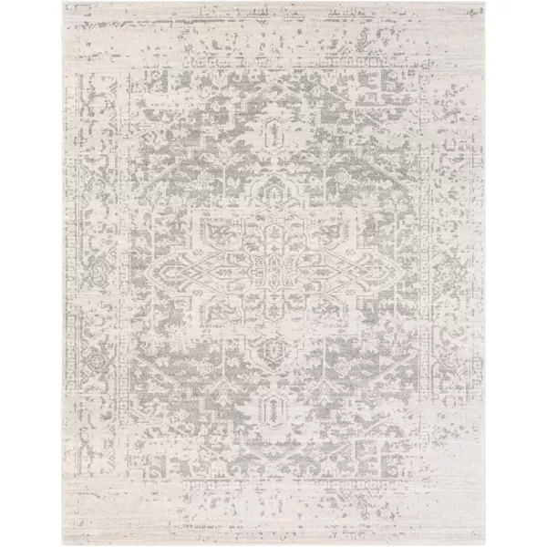 Livabliss Janine Vintage Medallion Area Rug53quot x 73quotBlackGrey