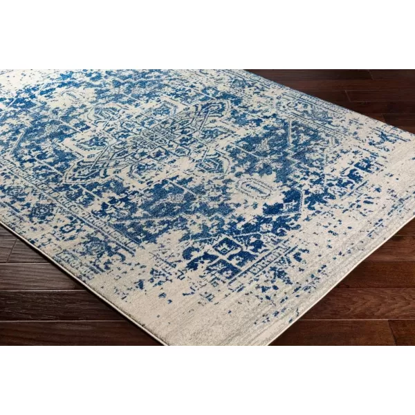 Livabliss Janine Vintage Medallion Area Rug53quot x 73quotBlackNavy