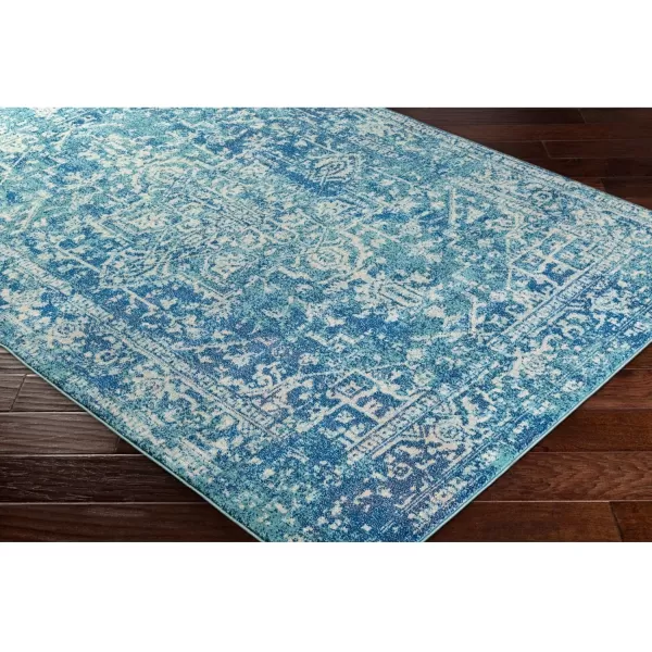 Livabliss Janine Vintage Medallion Area Rug53quot x 73quotBlackTeal