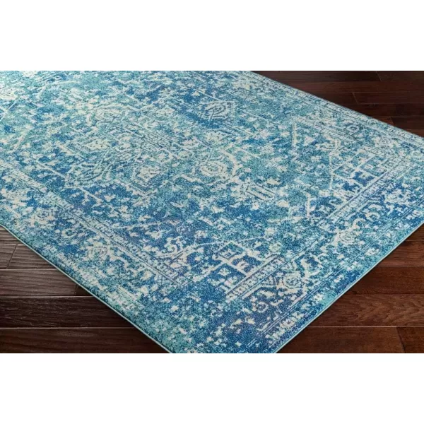 Livabliss Janine Vintage Medallion Area Rug53quot x 73quotBlackTeal