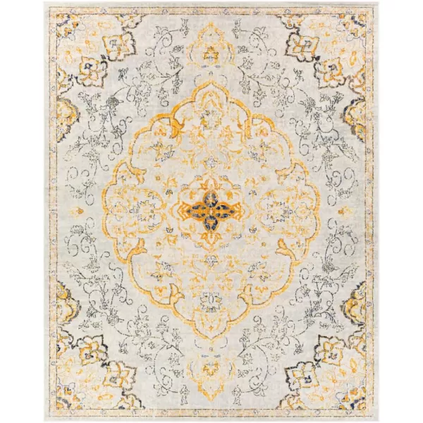 Livabliss Lohena Vintage Medallion Area Rug53quot x 71quotYellowYellow