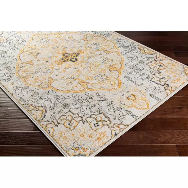 Livabliss Lohena Vintage Medallion Area Rug53quot x 71quotYellowYellow