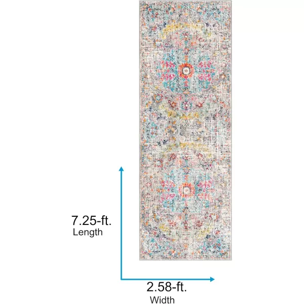 Livabliss Odelia Vintage Bohemian Area Rug5 x 8 OvalOrangeNavyAqua