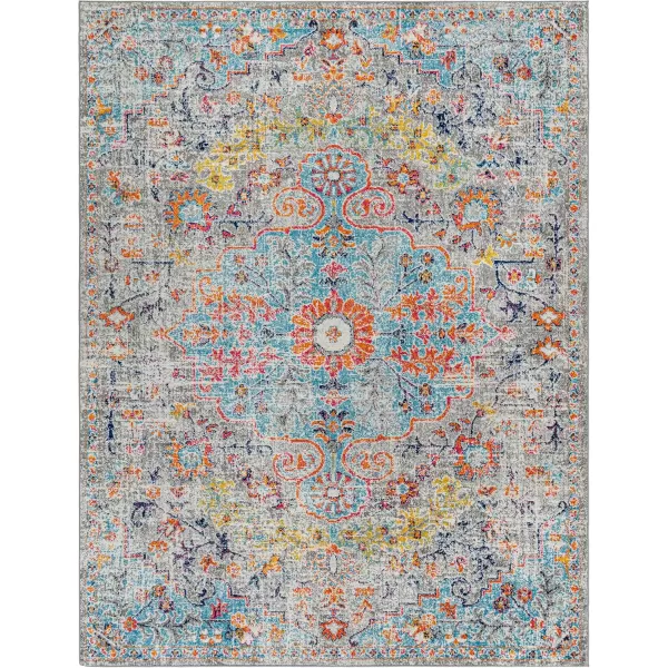 Livabliss Odelia Vintage Bohemian Area Rug5 x 8 OvalOrangeNavyAqua