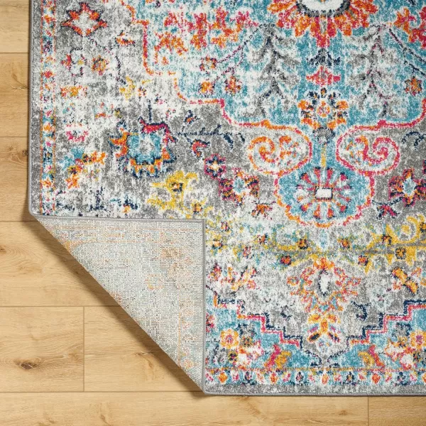 Livabliss Odelia Vintage Bohemian Area Rug5 x 8 OvalOrangeNavyAqua