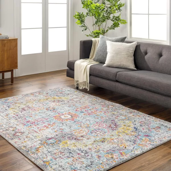 Livabliss Odelia Vintage Bohemian Area Rug5 x 8 OvalOrangeNavyAqua