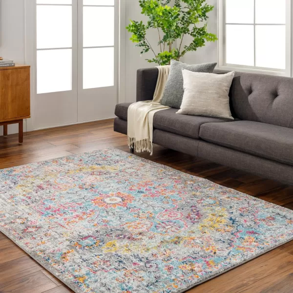 Livabliss Odelia Vintage Bohemian Area Rug5 x 8 OvalOrangeNavyAqua