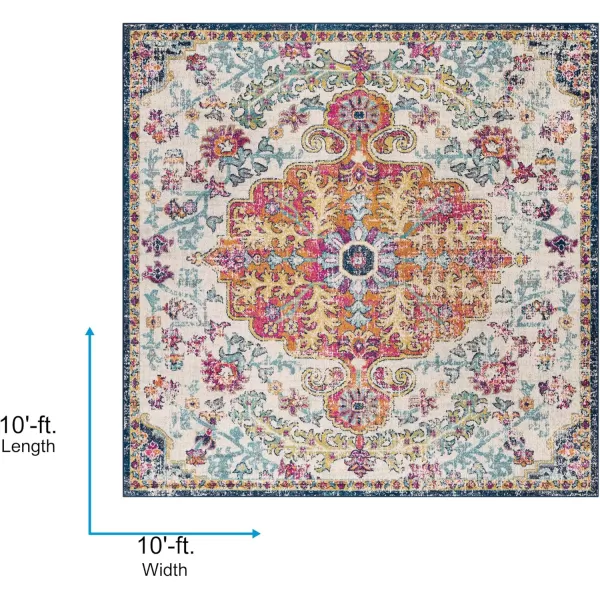 Livabliss Odelia Vintage Bohemian Area Rug5 x 8 OvalOrangeNavyOrangeNavy