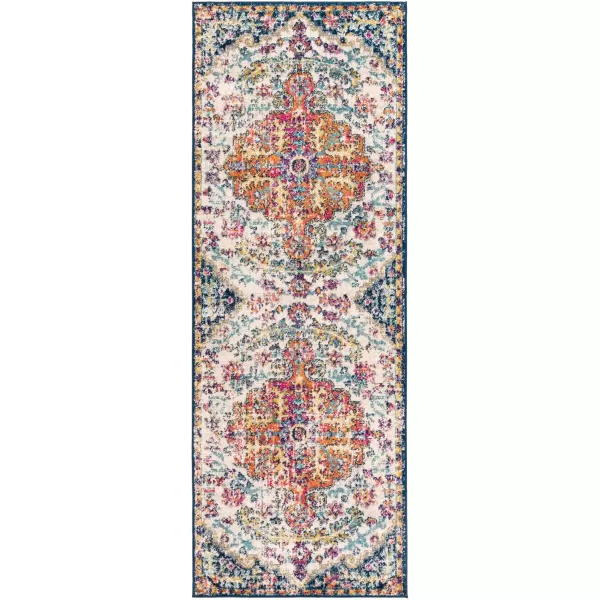 Livabliss Odelia Vintage Bohemian Area Rug5 x 8 OvalOrangeNavyOrangeNavy