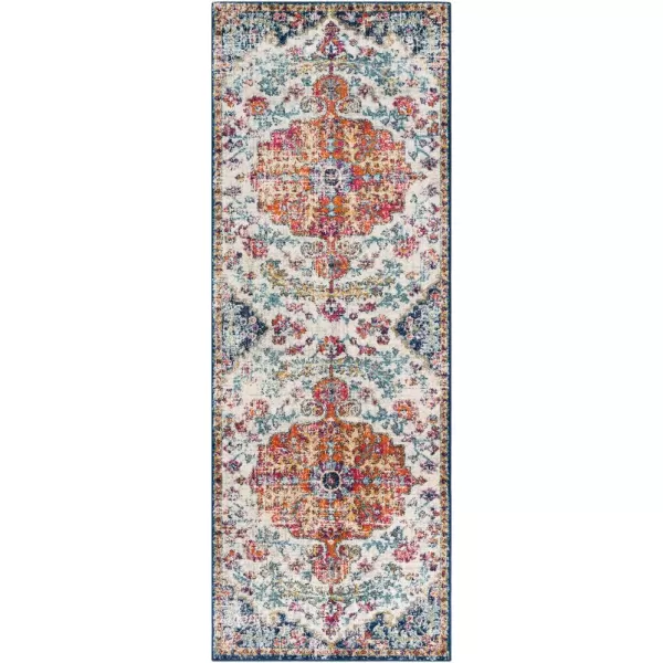 Livabliss Odelia Vintage Bohemian Area Rug5 x 8 OvalOrangeNavyOrangeNavy