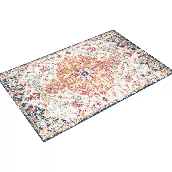 Livabliss Odelia Vintage Bohemian Area Rug5 x 8 OvalOrangeNavyOrangeNavy