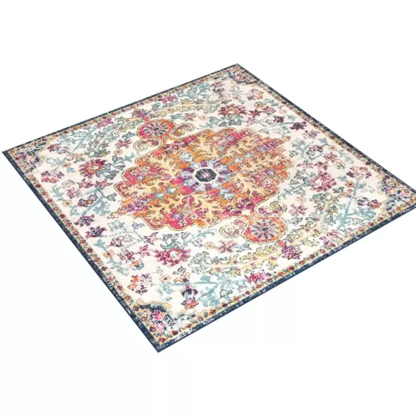 Livabliss Odelia Vintage Bohemian Area Rug5 x 8 OvalOrangeNavyOrangeNavy