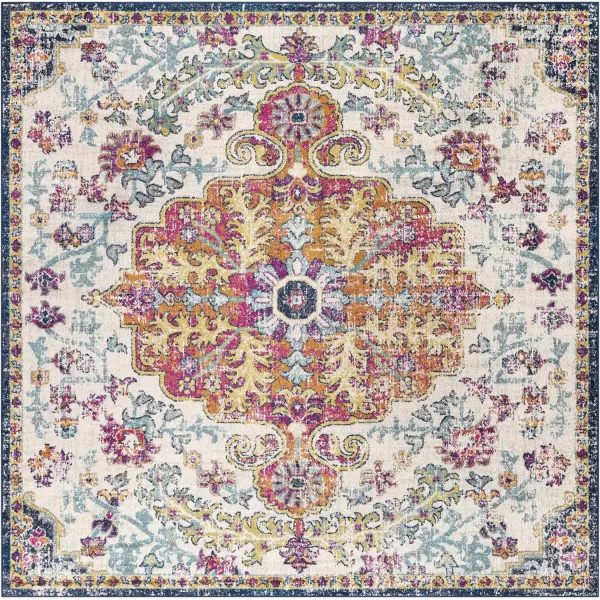 Livabliss Odelia Vintage Bohemian Area Rug5 x 8 OvalOrangeNavyOrangeNavy