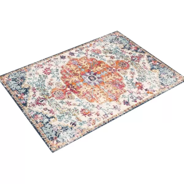 Livabliss Odelia Vintage Bohemian Area Rug5 x 8 OvalOrangeNavyOrangeNavy