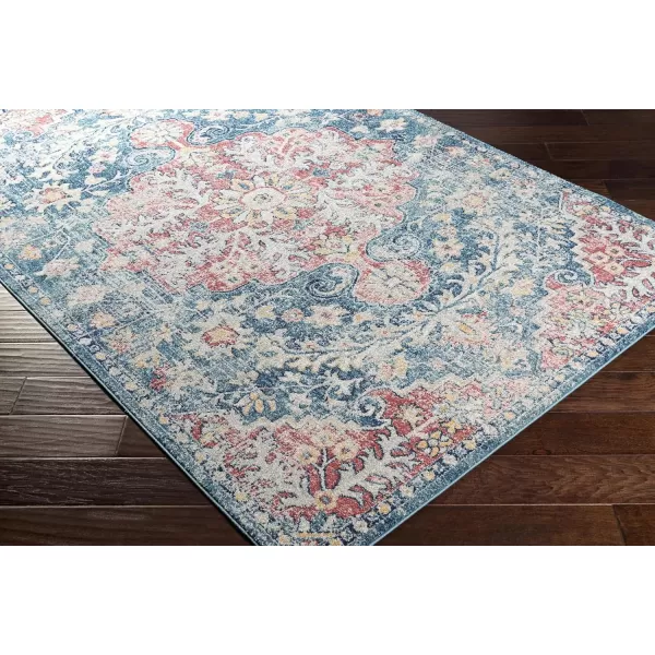 Livabliss Odelia Vintage Bohemian Area Rug53quot x 73quotNavySky BlueBlueBlush